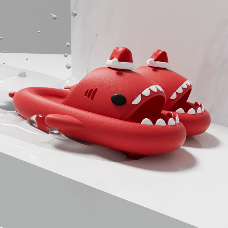 Christmas Shark Slippers