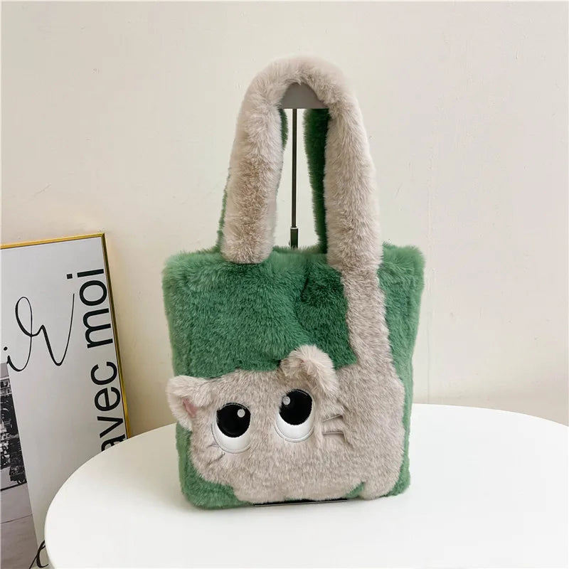 Cute Cat Shoulder Plush Bag