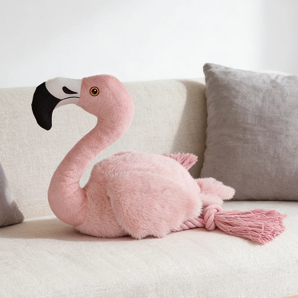 Flamingo Plush Dog Toy