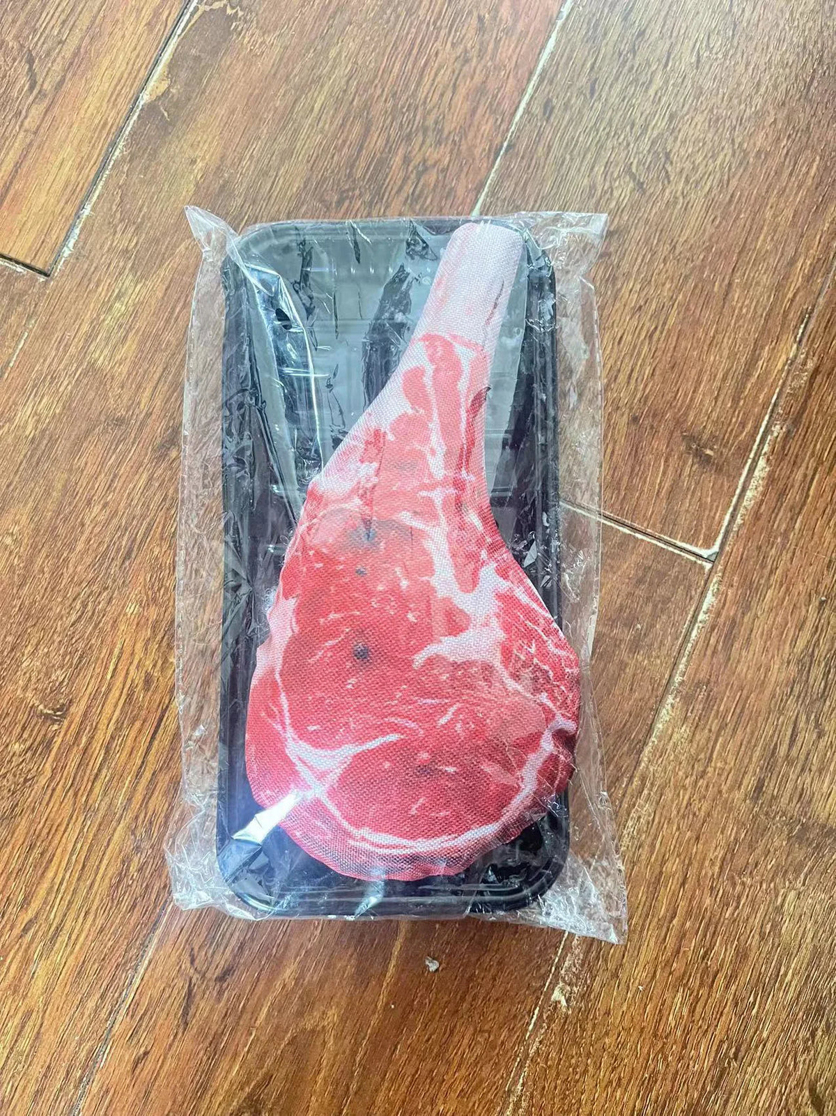 Realistic Squeaky Dog Steak Plush