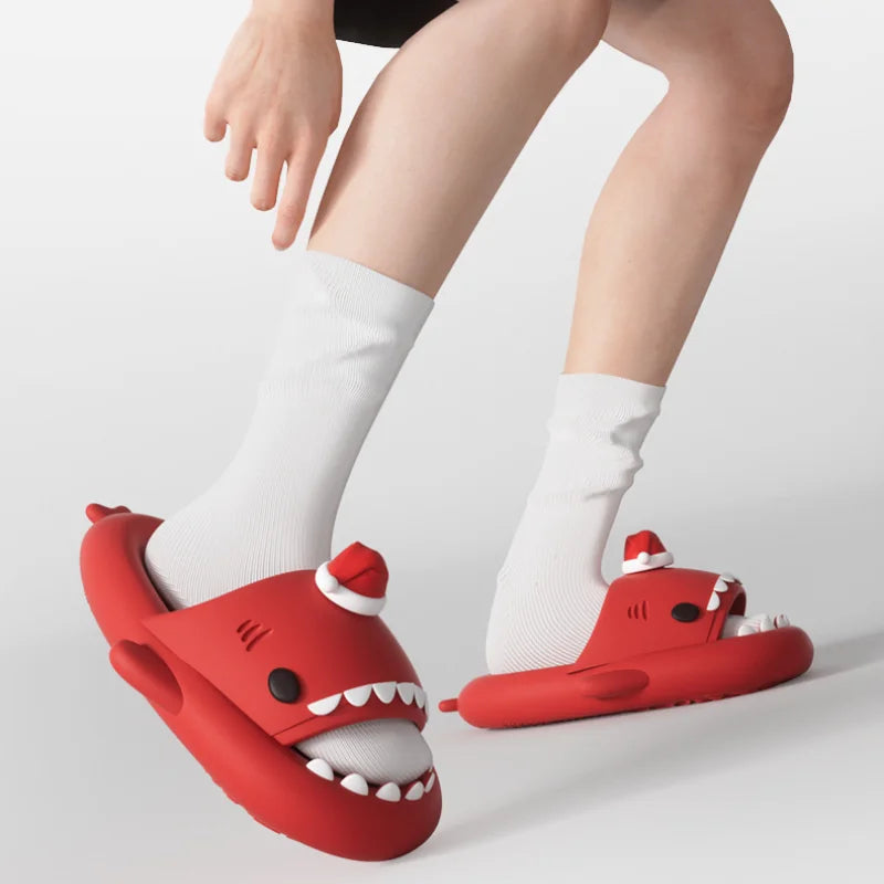 Christmas Shark Slippers
