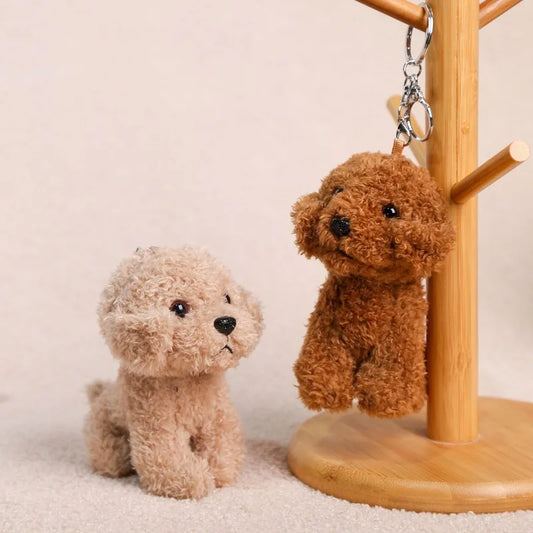 Teddy Poodle Plush Keyring