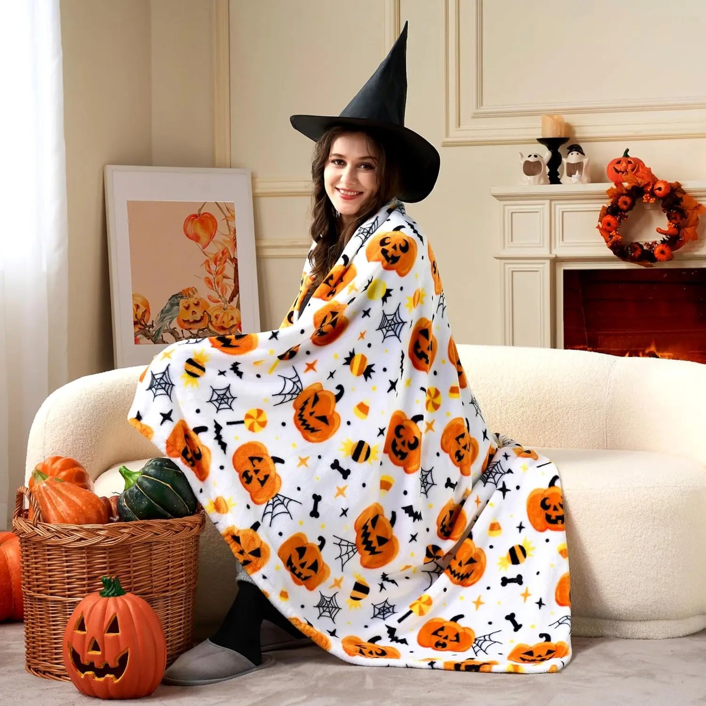 Halloween Throw Fleece Blanket