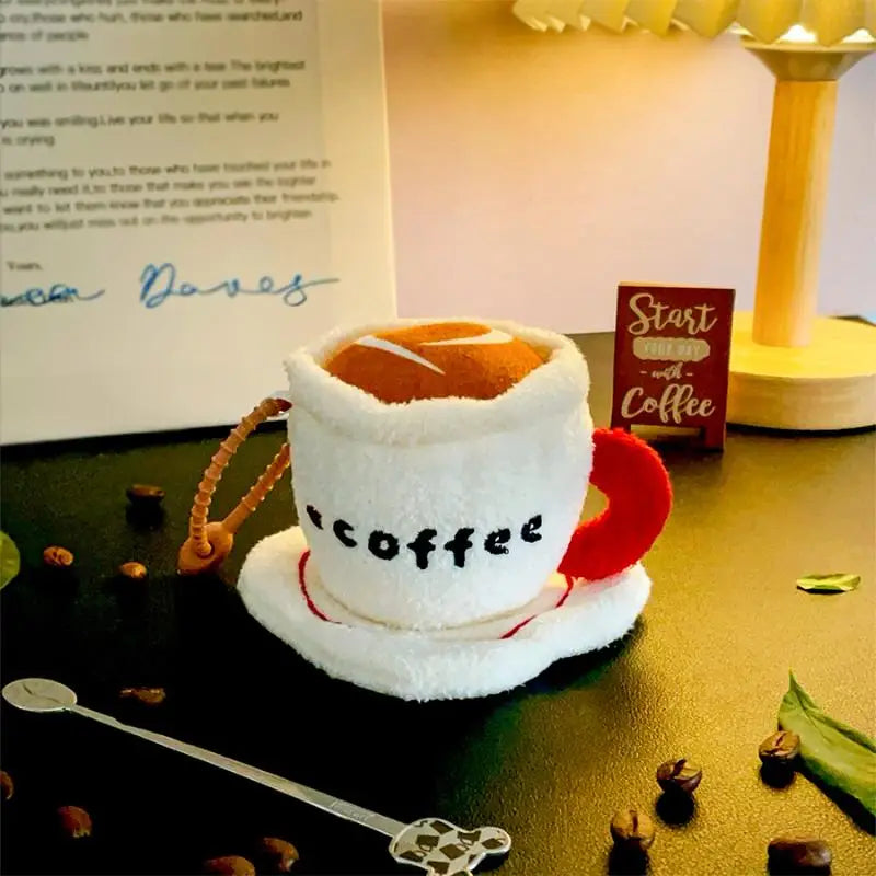 Coffee Cup Keychain Plush