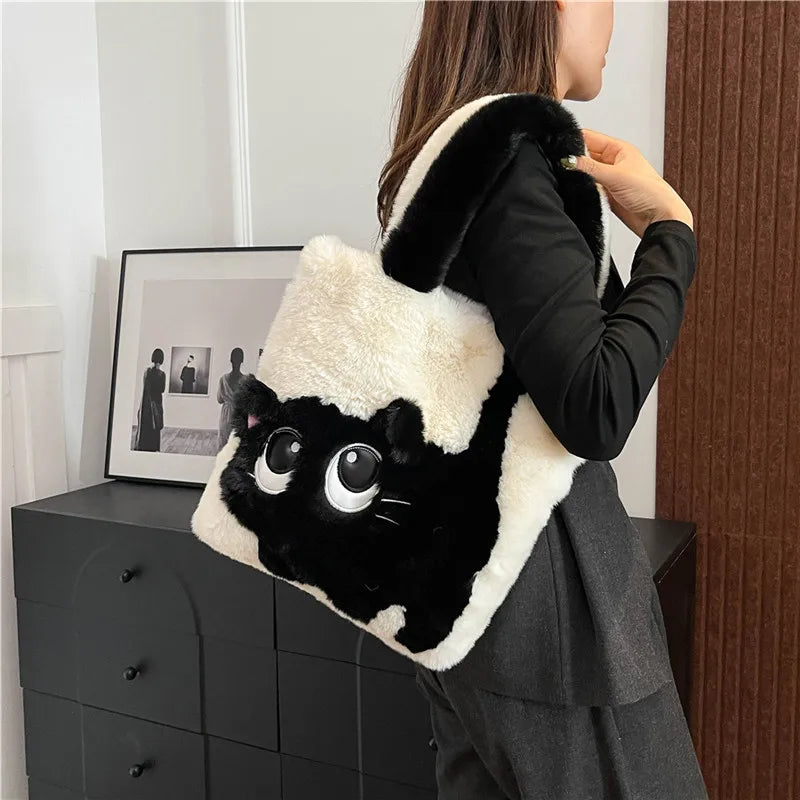 Cute Cat Shoulder Plush Bag