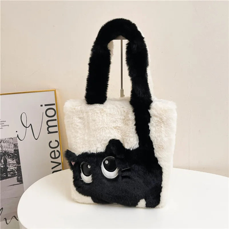 Cute Cat Shoulder Plush Bag