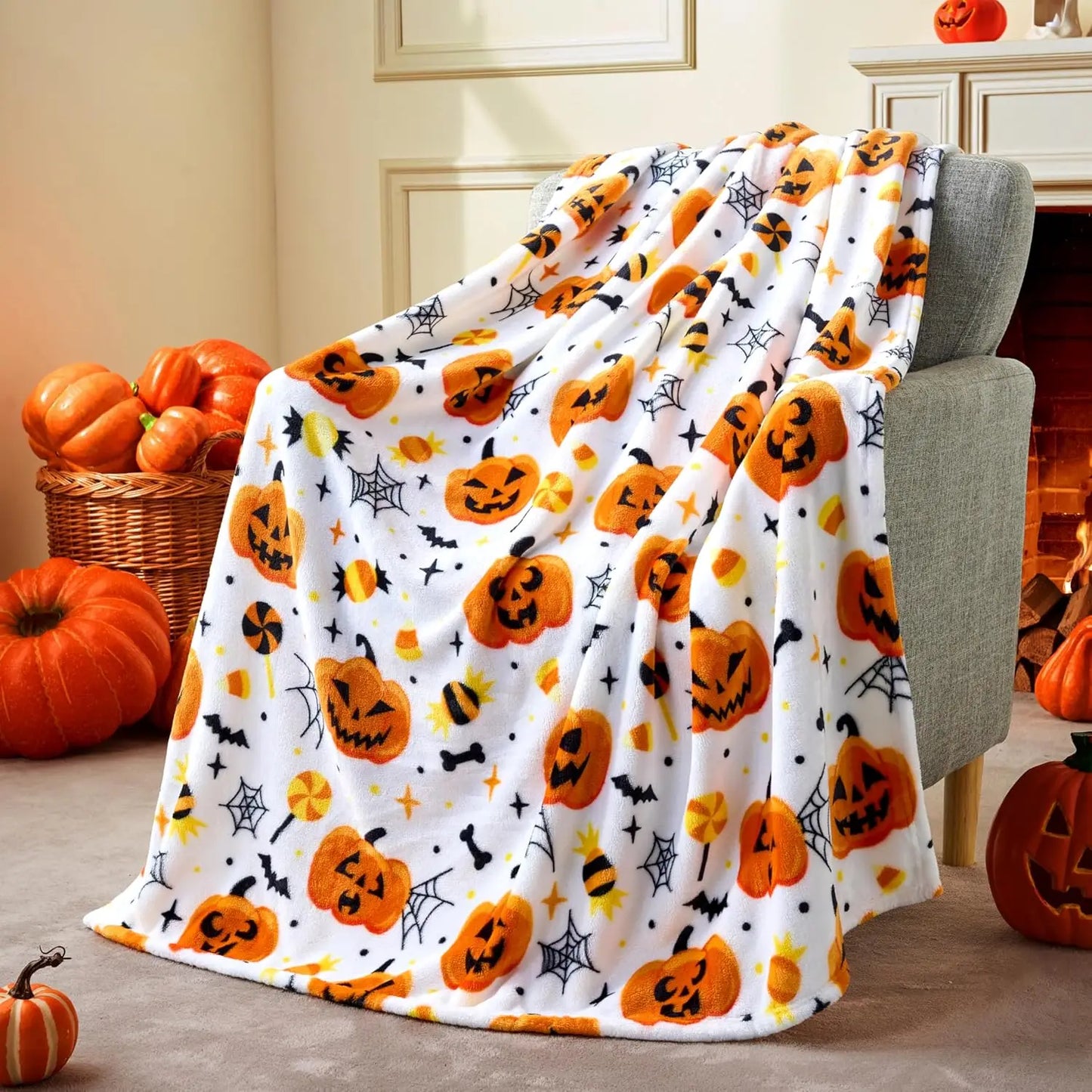 Halloween Throw Fleece Blanket
