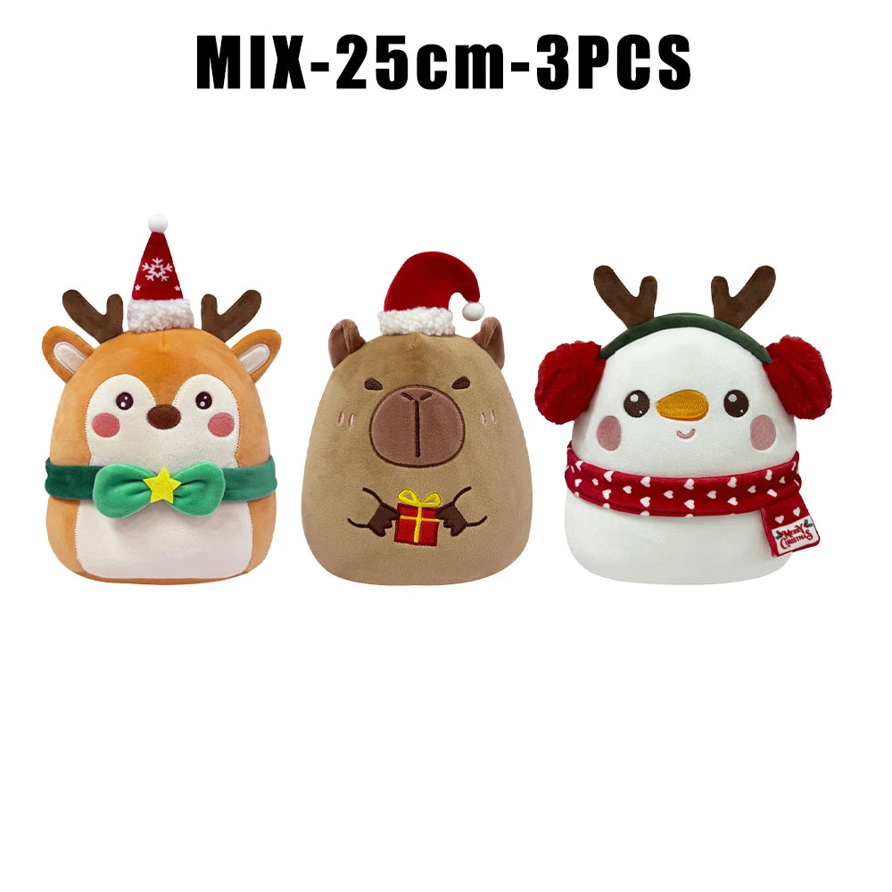 Christmas Reindeer Capybara Snowman Plush