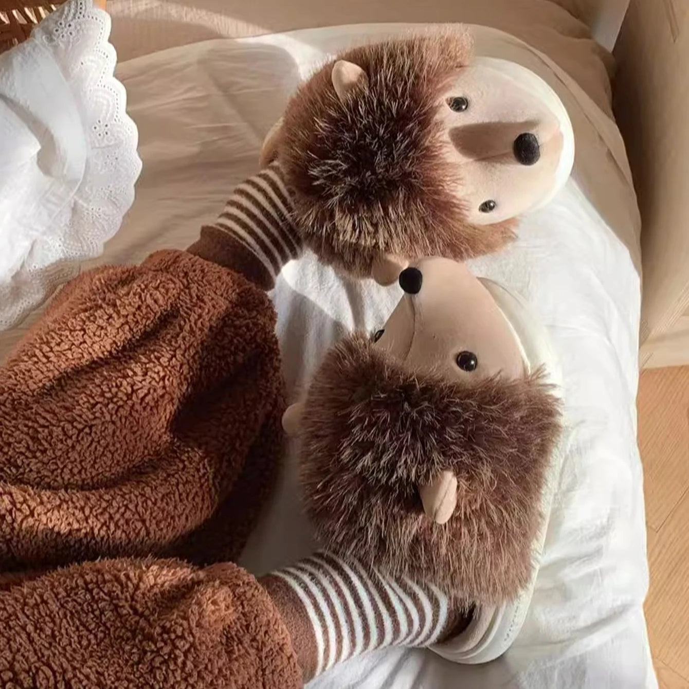 Fluffy Hedgehog Slippers
