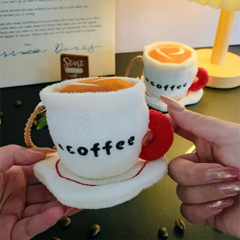 Coffee Cup Keychain Plush