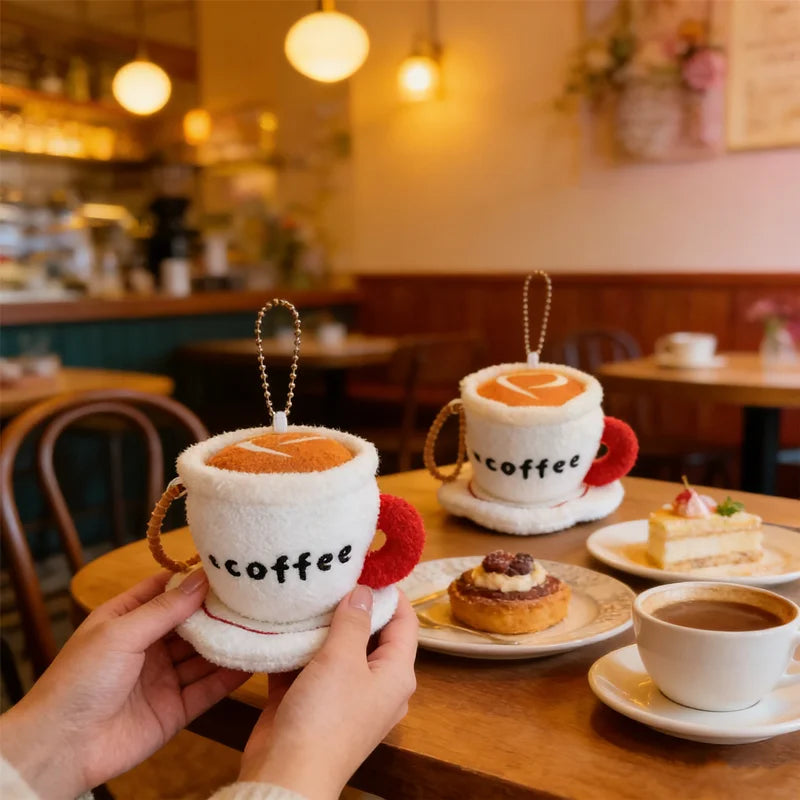 Coffee Cup Keychain Plush