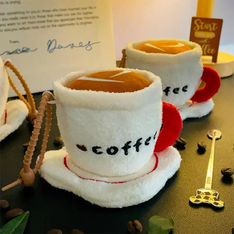 Coffee Cup Keychain Plush