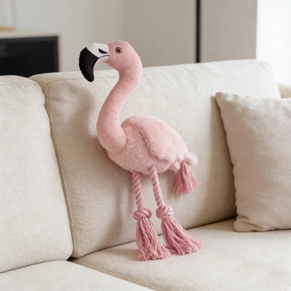 Flamingo Plush Dog Toy