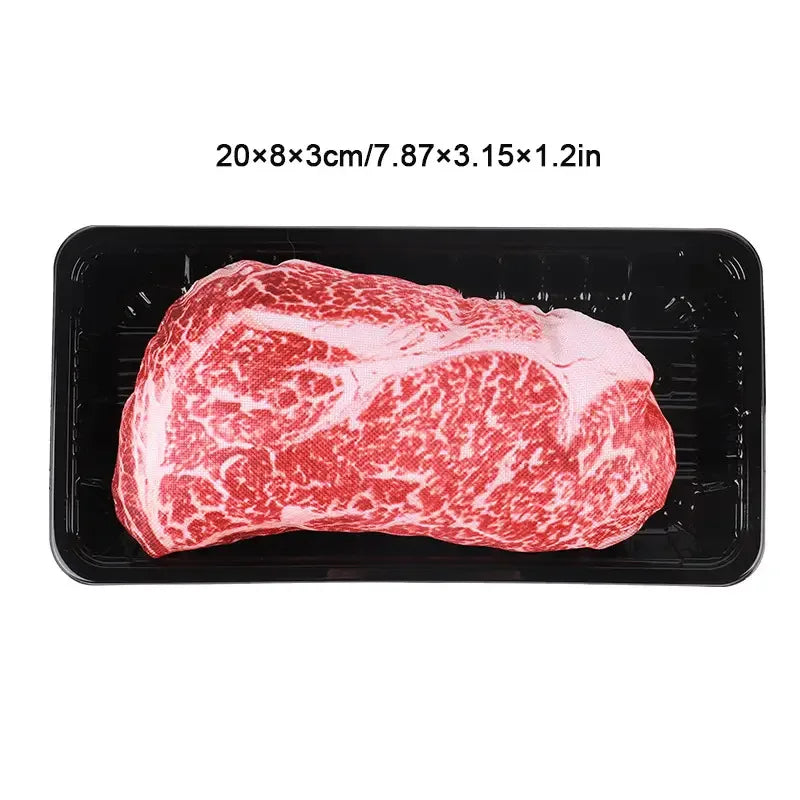 Realistic Squeaky Dog Steak Plush