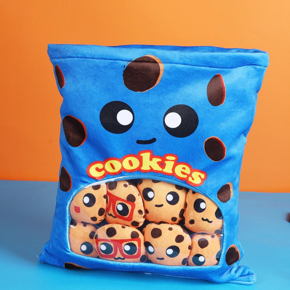 45cm Chocolate Chip Cookies Plush Toy Cute Fluffy Snacks Hug Pillow Kids Birthday Gift Sofa Home Decor