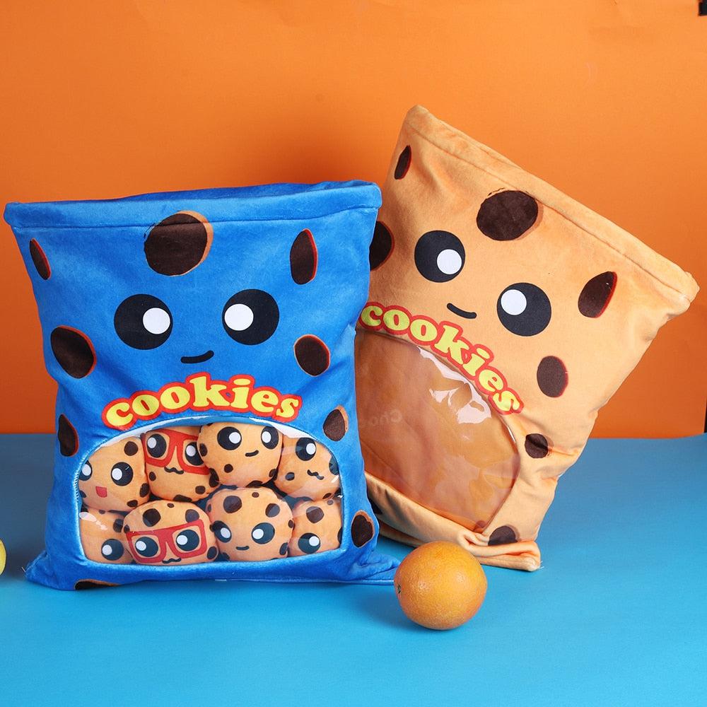 45cm Chocolate Chip Cookies Plush Toy Cute Fluffy Snacks Hug Pillow Kids Birthday Gift Sofa Home Decor