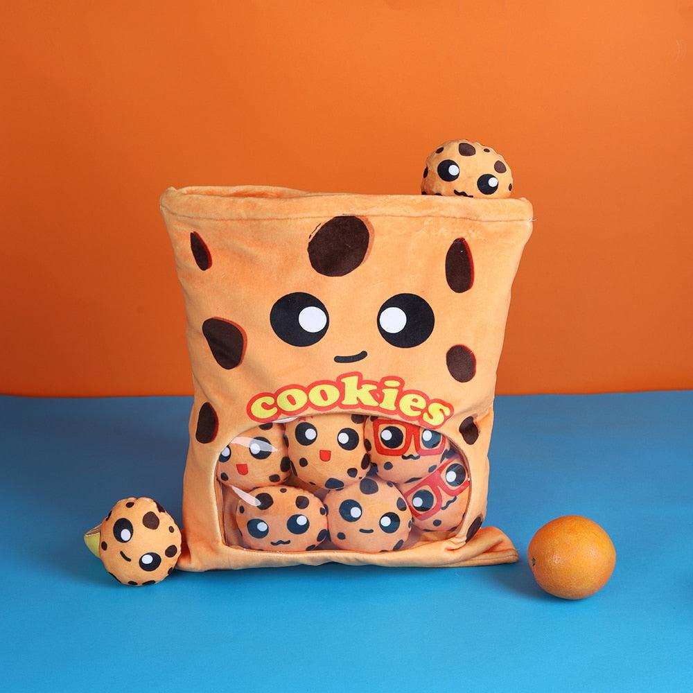45cm Chocolate Chip Cookies Plush Toy Cute Fluffy Snacks Hug Pillow Kids Birthday Gift Sofa Home Decor