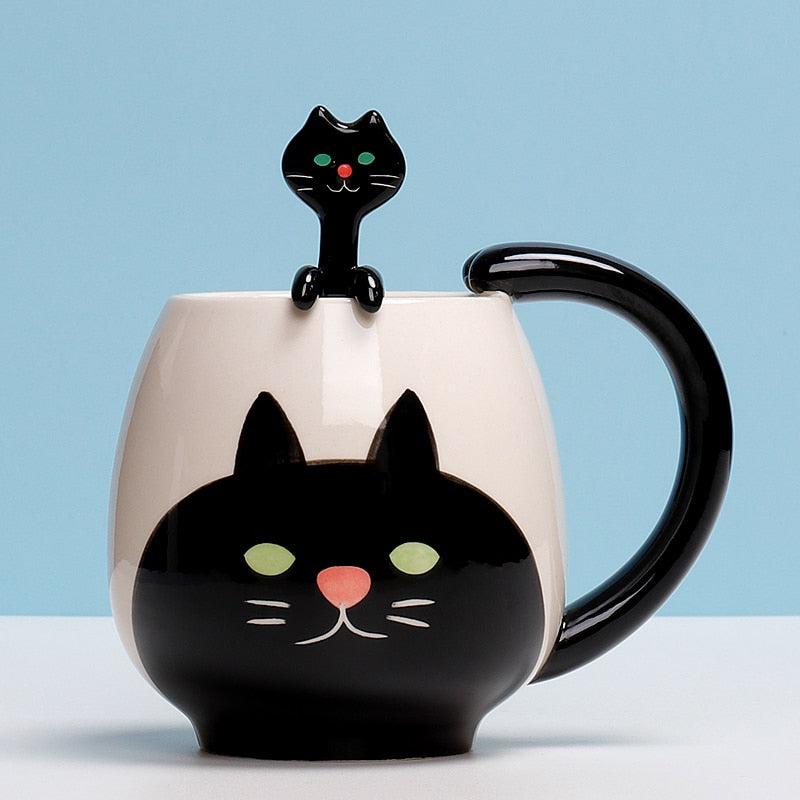 Ceramic Painted Animal Mug with Teaspoon
