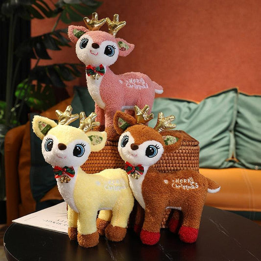 Coloured Merry Christmas Deer Plush