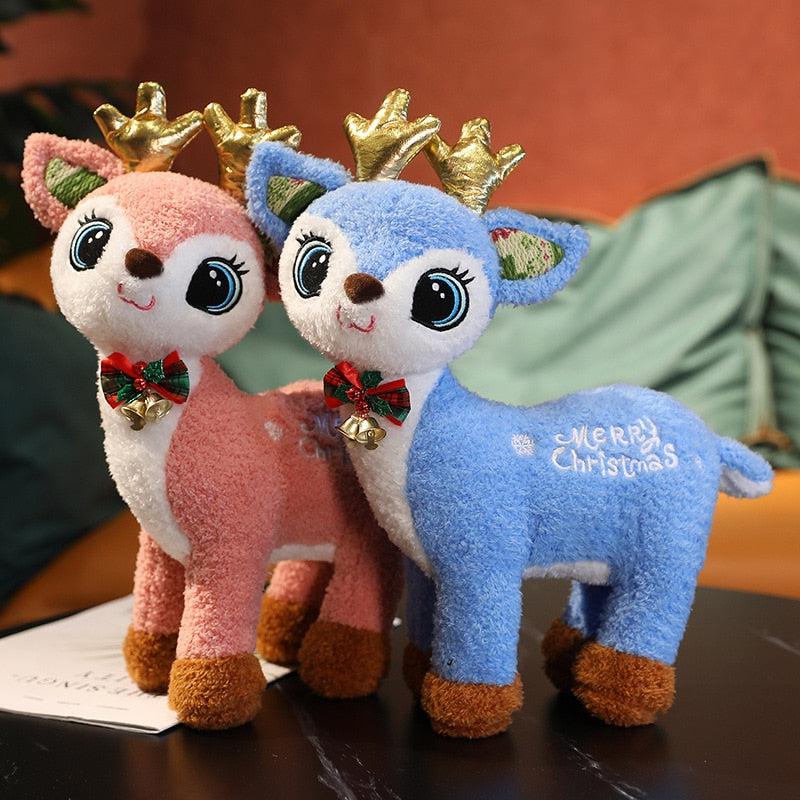 Coloured Merry Christmas Deer Plush
