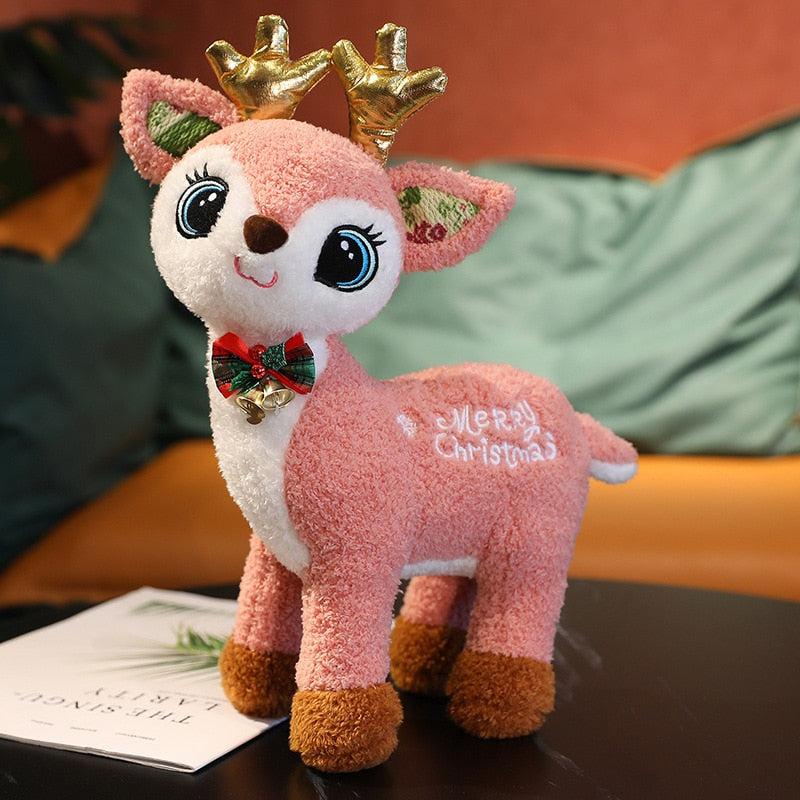 Coloured Merry Christmas Deer Plush