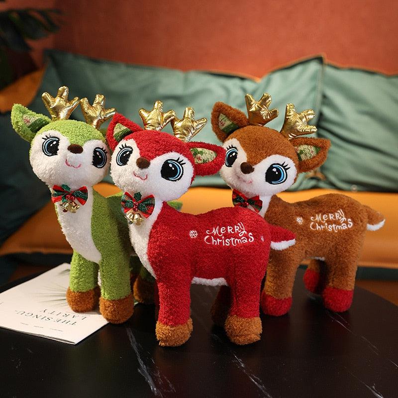 Coloured Merry Christmas Deer Plush