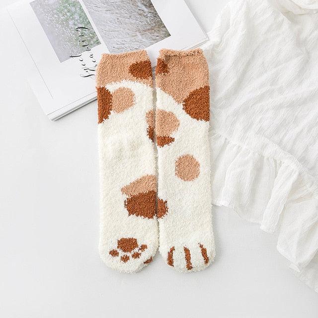 Fluffy Cat Paw Socks