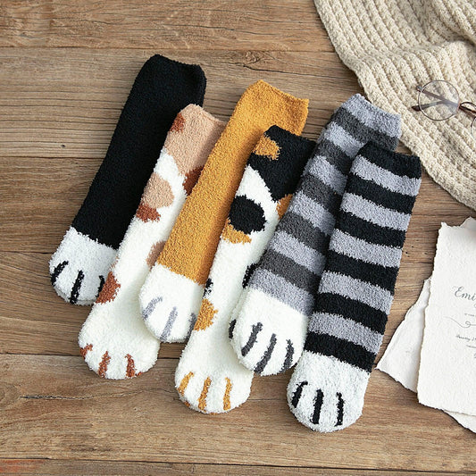 Fluffy Cat Paw Socks