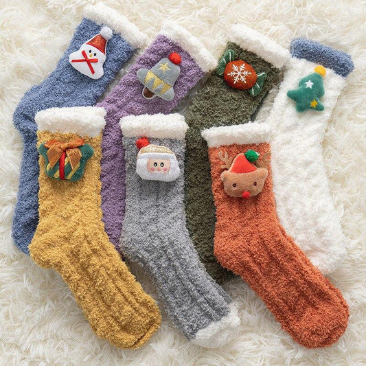 Fluffy Christmas Socks