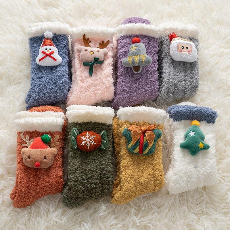 Fluffy Christmas Socks