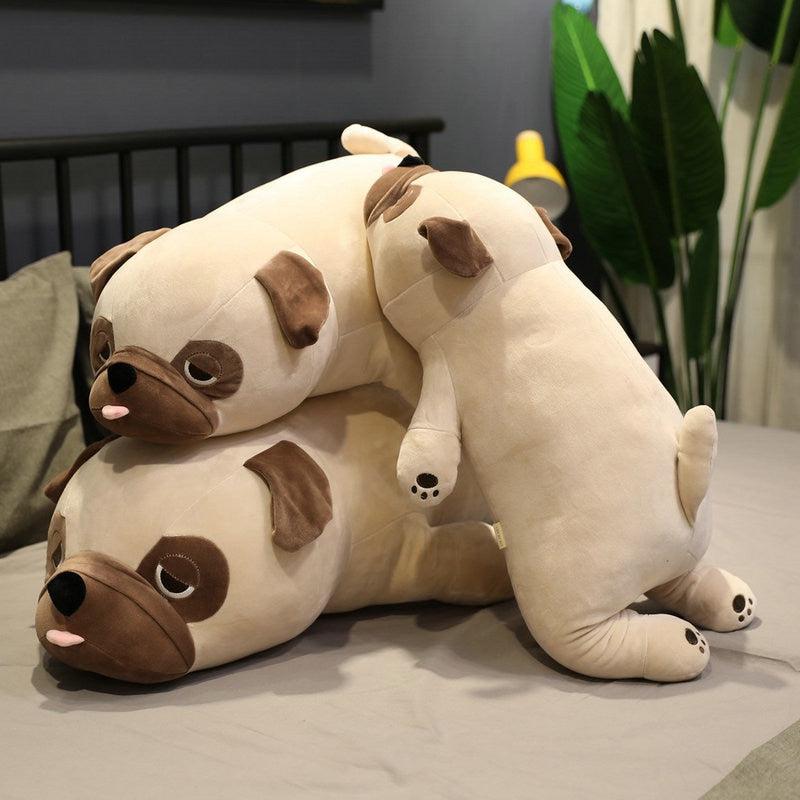 Curvaso Large 39cm Sitting Pug Dog Stuffed Animal - Cuddly Plush Toy Gift