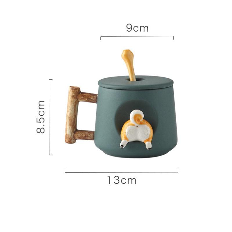 Shiba Inu Ceramic Mug with Spoon