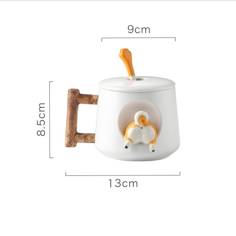 Shiba Inu Ceramic Mug with Spoon