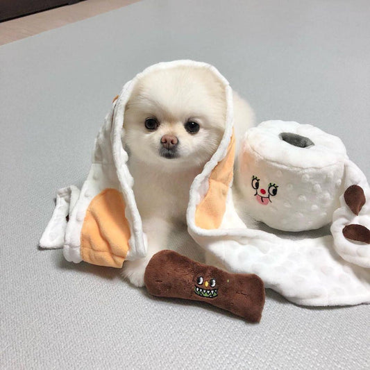 Toilet Paper Plush Dog Toy